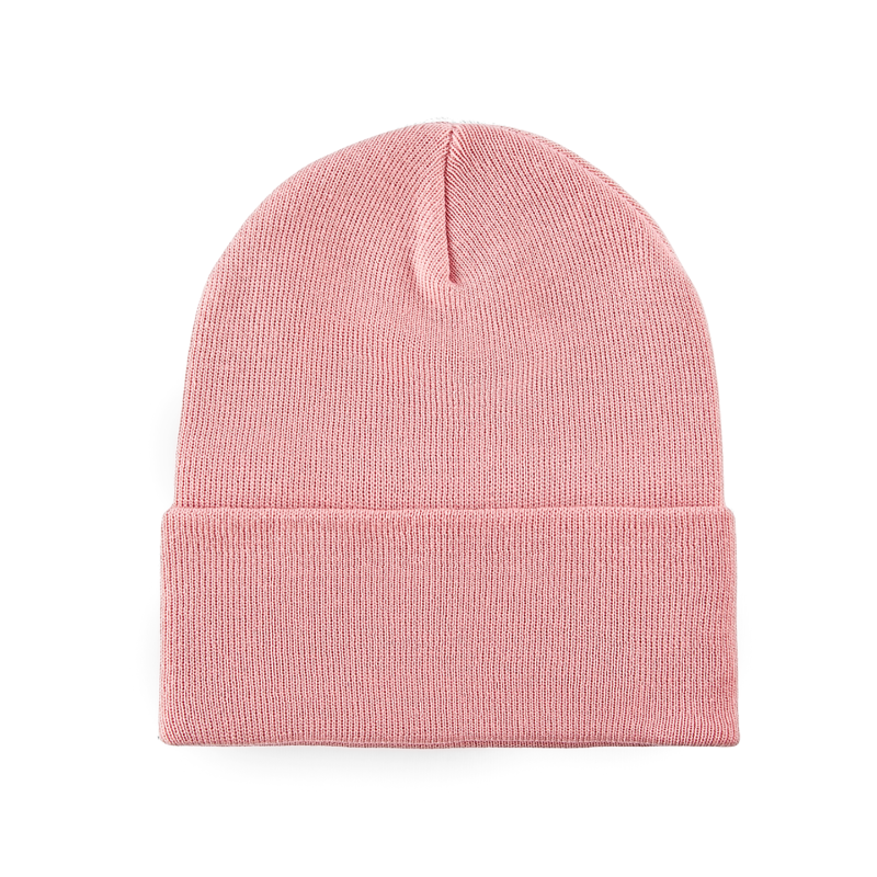 Pink 100% rPET Solid-Colored Cuffed Beanies RP-BN01