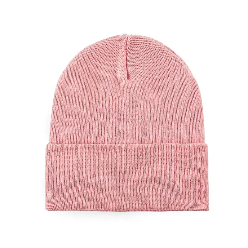 Bonnet rose 100% rPET couleur unie à revers RP-BN01