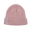 Bonnet rose uni à bord-côte en maille gaufrée PB-FB0036