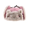 Pink Custom PlainPlaid Faux Fur Earflap Hats Wt2410-20, Folded