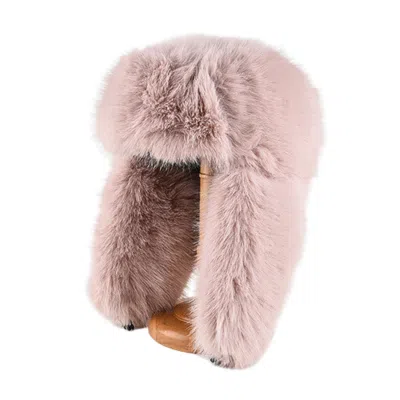 Pink Plain Faux Fur Earflap Trapper Hats Wt2410-19