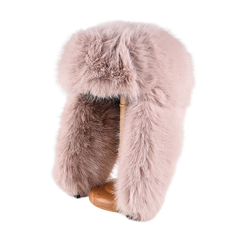 Pink Plain Faux Fur Earflap Trapper Hats Wt2410-19