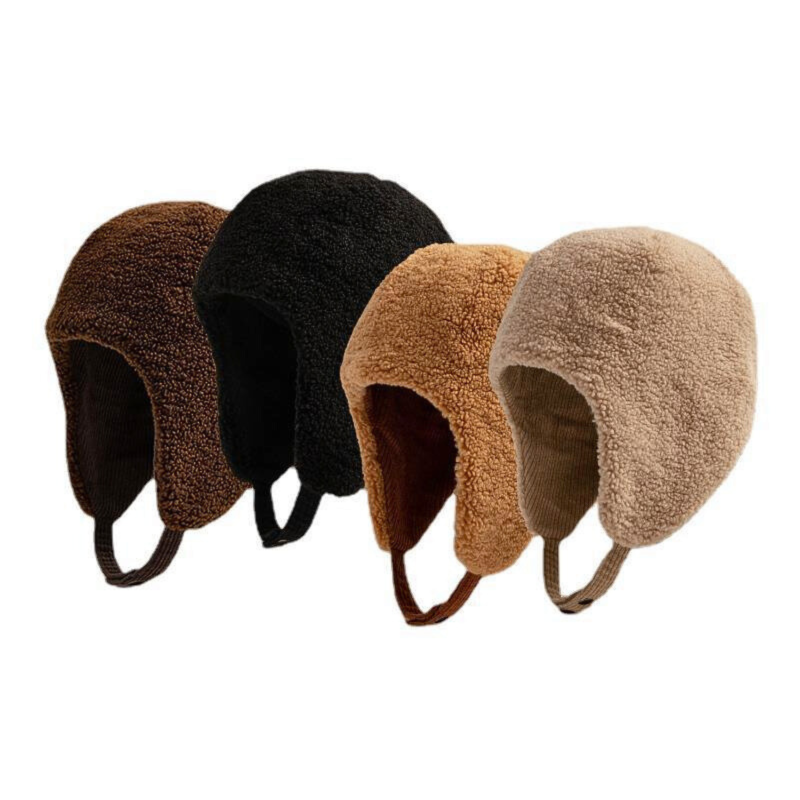 PlushRibbed Reversible Earflap Hats Wbeh2410-02. combo