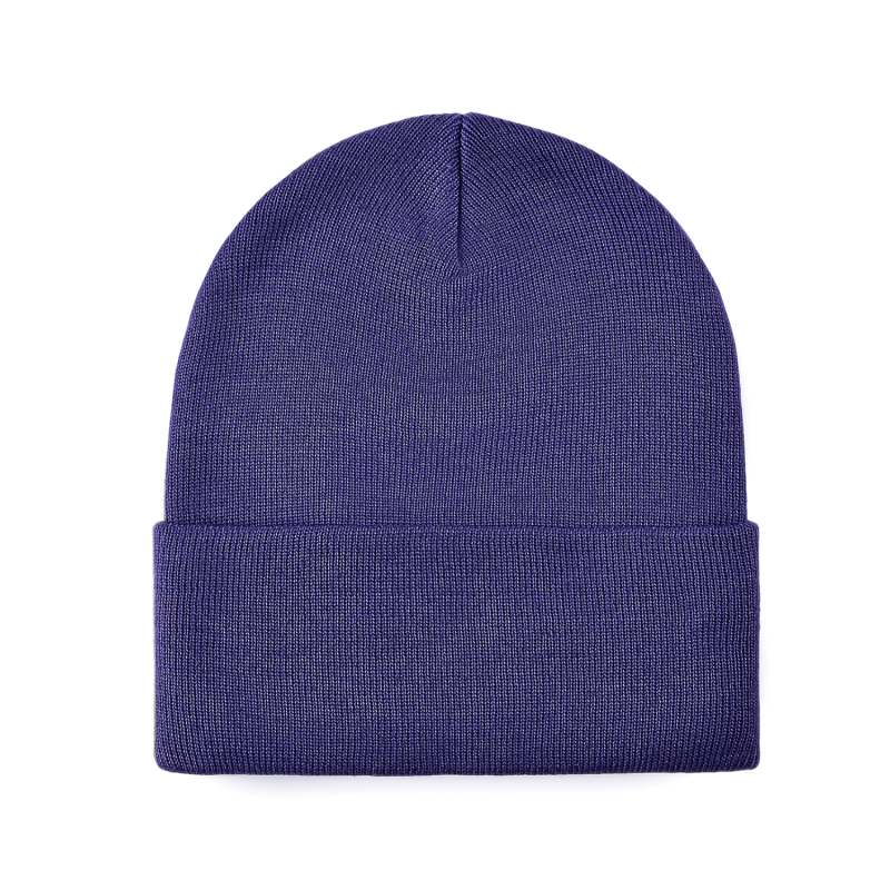 Purple 100% rPET Solid-Colored Cuffed Beanies RP-BN01