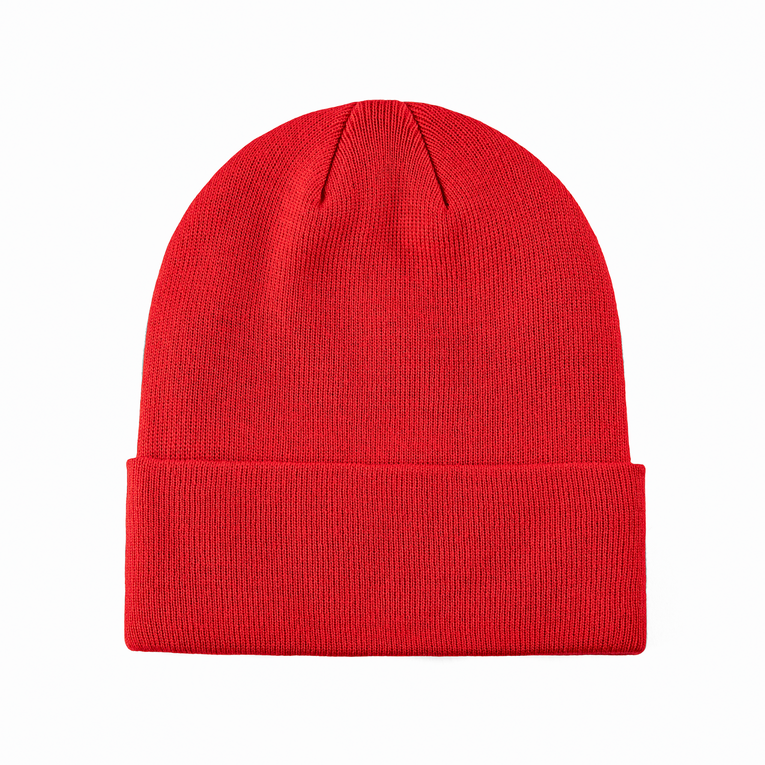 Red 100% rPET Eco Solid-Colored Cuffed Beanies RP-BN02