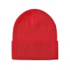 Bonnet à revers uni rouge 100% en rPET RP-BN01