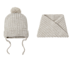 Sandy-Color Kids Winter 2PCS Pompom Beanie + Scarf Wk2410-014, combo