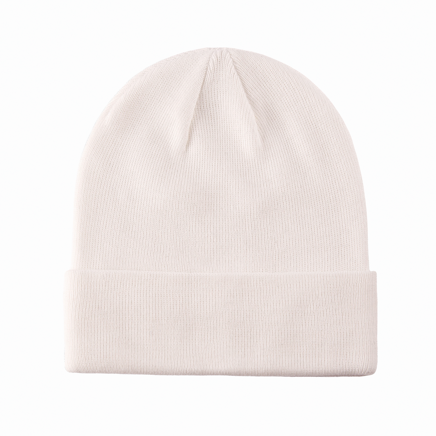 White 100% rPET Eco Solid-Colored Cuffed Beanies RP-BN02