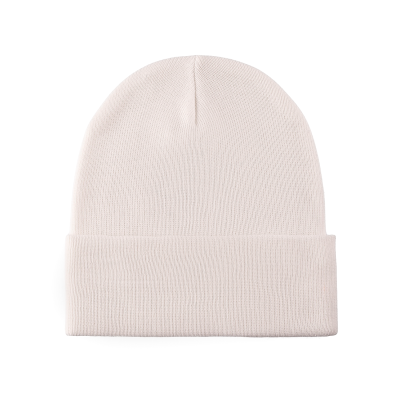White 100% rPET Solid-Colored Cuffed Beanies RP-BN01