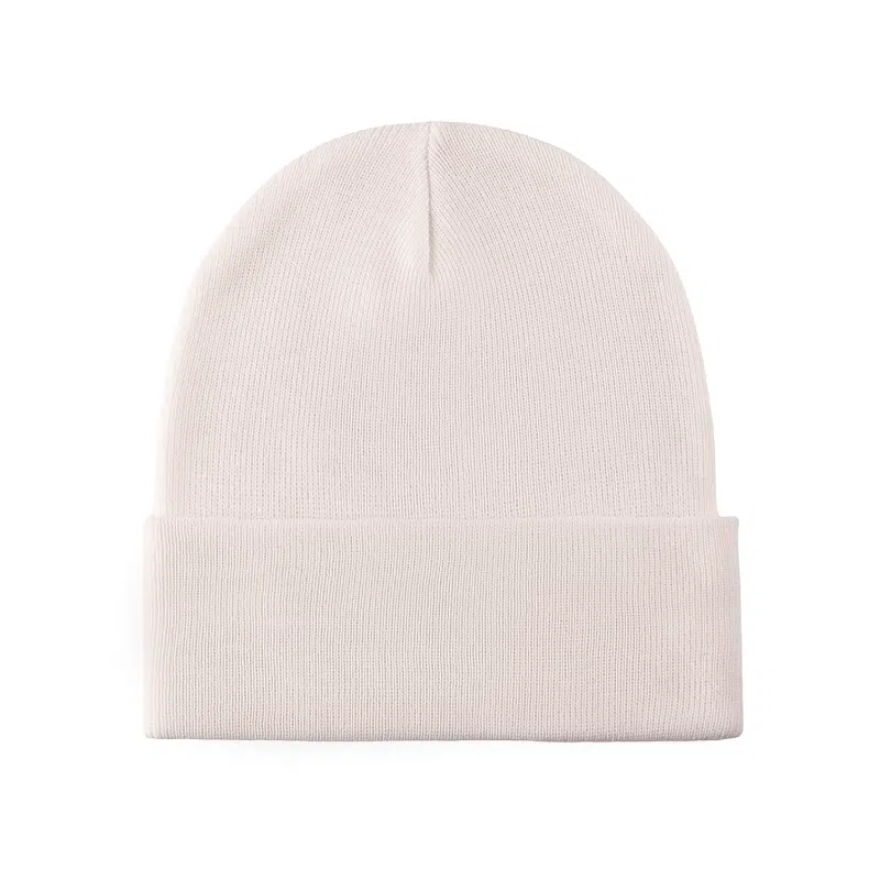 Bonnet à revers uni blanc 100% en rPET RP-BN01