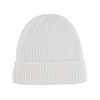 White Custom Leather Patch Cuffed Beanies PB-FB0033