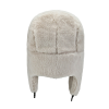 White Winter Plain Plush Earflap Trapper Hats Wt2410-10 back