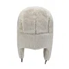 Chapeaux de trappeur à oreillettes en peluche unie blanc hiver Wt2410-10 retour