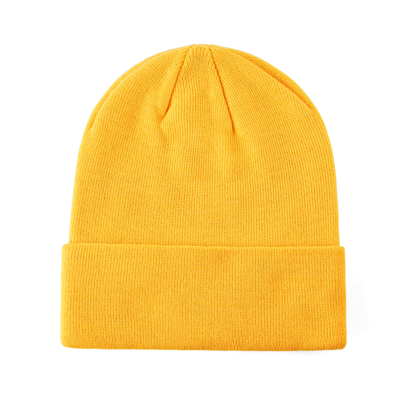 Yellow 100% rPET Eco Solid-Colored Cuffed Beanies RP-BN02