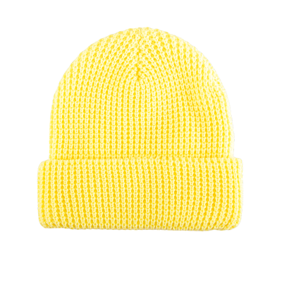 Yellow 100% rPET Eco Waffle Cuffed Beanies SFA-230829-02