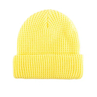 Yellow 100% rPET Eco Waffle Cuffed Beanies SFA-230829-02