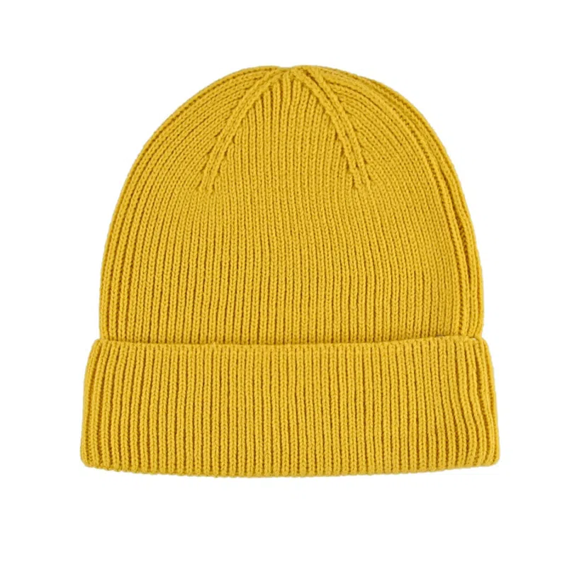 Bonnets à revers en cuir personnalisés jaunes PB-FB0033