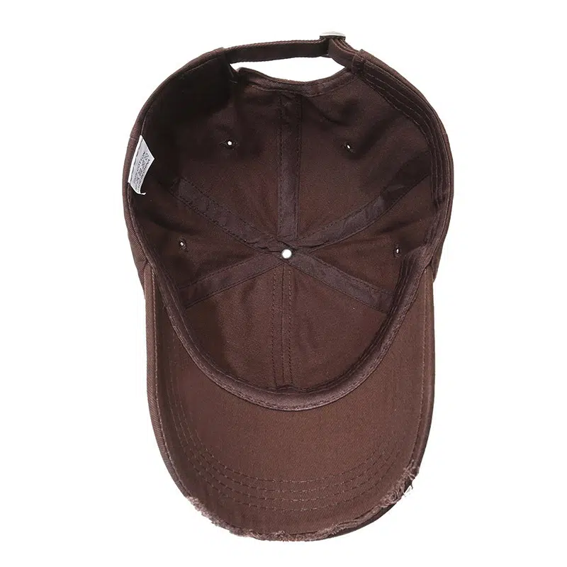 Casquette de baseball vintage ajustable à 6 panneaux, à visière incurvée et couleur unie personnalisée