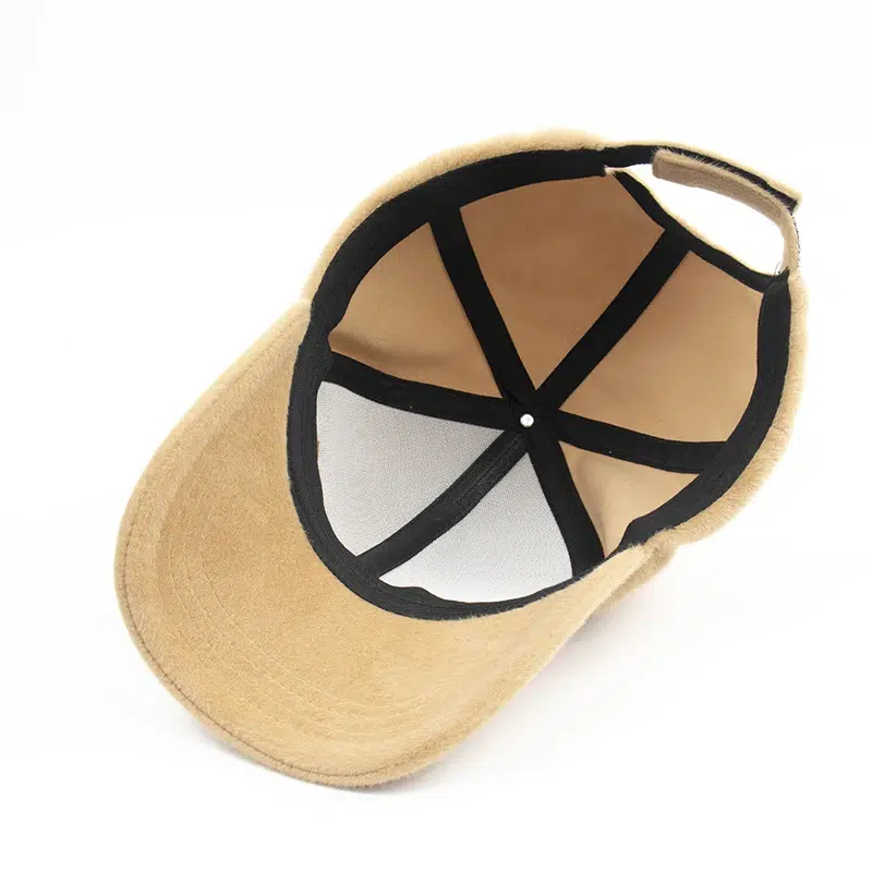 Customized Fashion Solid Color 6 Panel Fleece Cotton Winter Baseball Cap