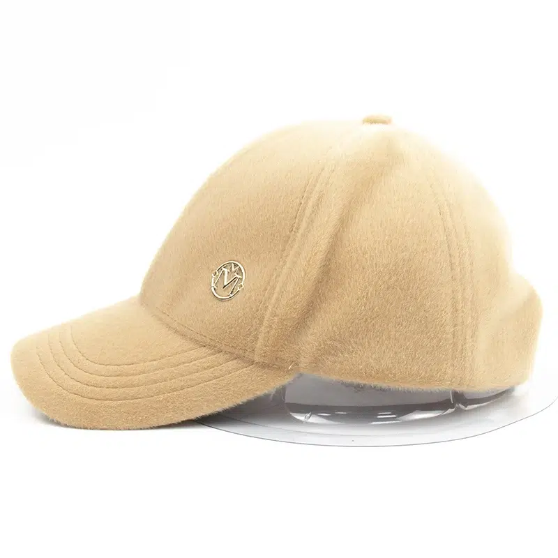 Customized Fashion Solid Color 6 Panel Fleece Cotton Winter Baseball Cap