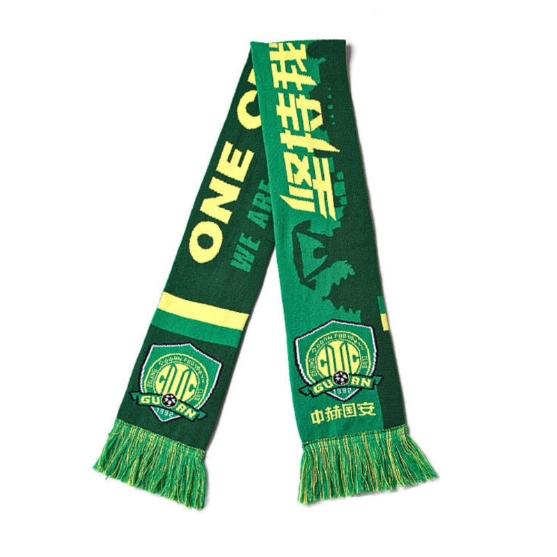 green Sports Jacquard Knit Tassel Bar Scarves Wa2410-03