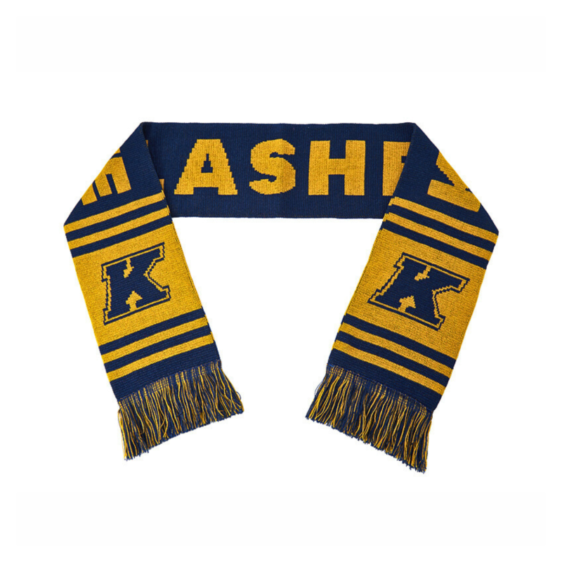 yellow Sports Jacquard Knit Tassel Bar Scarves Wa2410-03