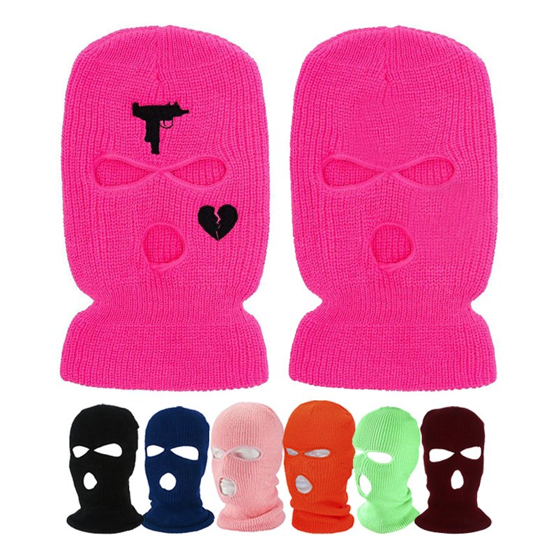 Custom Winter Acrylic Knitted 3 Hole Full Face Ski Mask