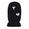 Maschera da sci in maglia ricamata in poliestere con tre fori personalizzata