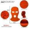 Maschera da sci multifunzionale in maglia acrilica ricamata con tre fori