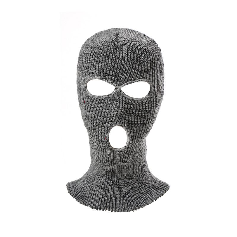 マスク3 Custom Logo Acrylic Knitted Embroidery 3 Hole Ski Mask