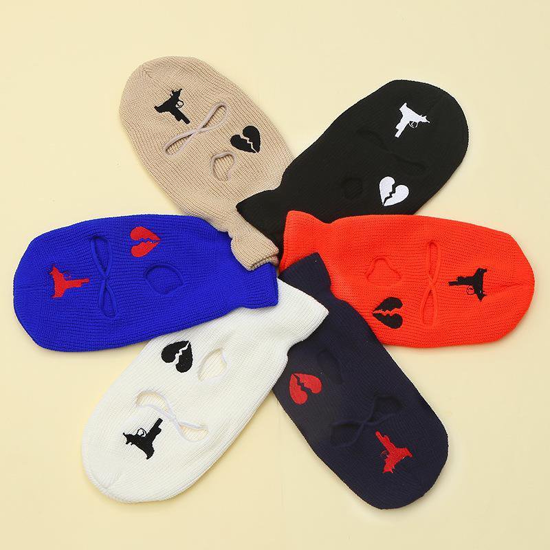 Maske3 Popular Colorful Knitted Acrylic Distressed Facemask