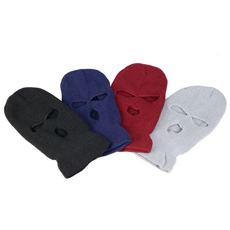 Wholesale Custom Design Embroidered 3 Hole Full Face Knit Ski Mask