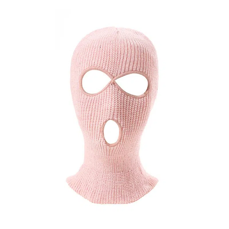 Masque de ski en acrylique tricoté avec logo personnalisé et broderie, 3 trous
