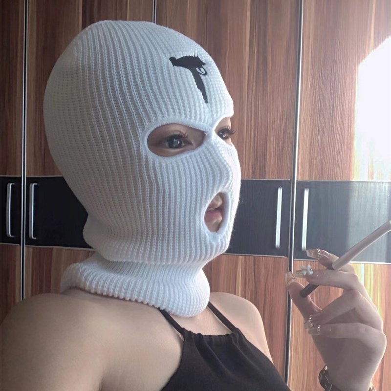 Maske4 Popular Colorful Knitted Acrylic Distressed Facemask