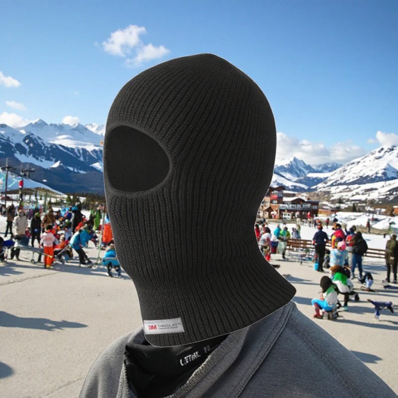 Designer Acrylic Knitted 1-Hole Balaclava with Thinsulate Lining