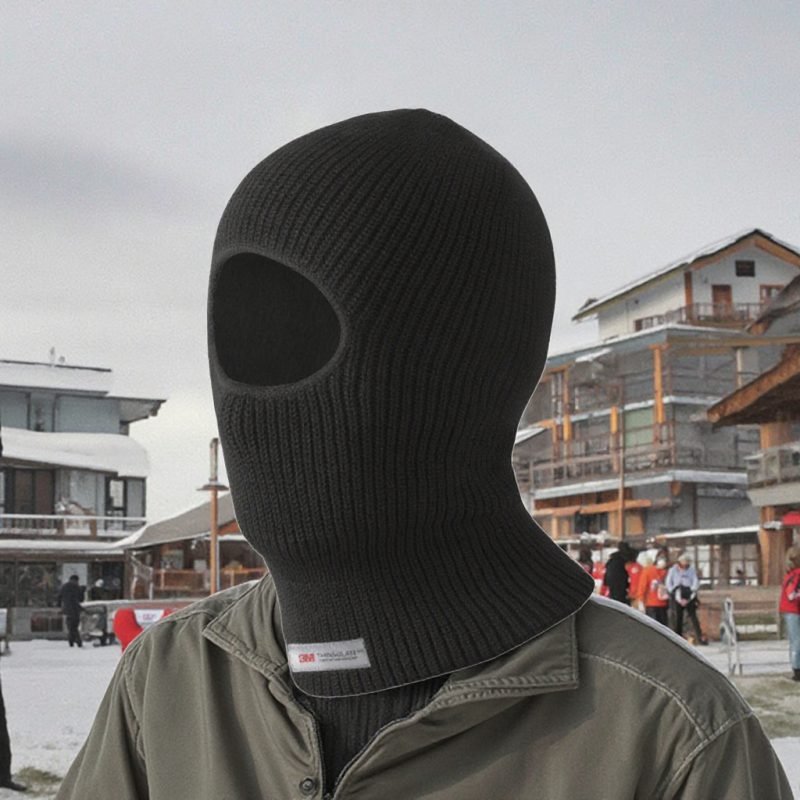Designer Acrylic Knitted 1-Hole Balaclava with Thinsulate Lining