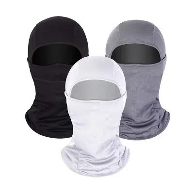 Passamontagna sportivo da esterno in poliestere Dry Fit a copertura totale, colore nero