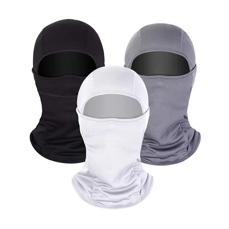 Passamontagna sportivo da esterno in poliestere Dry Fit a copertura totale, colore nero