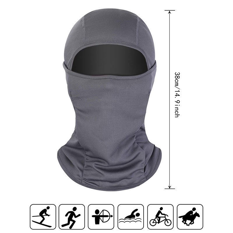 Polyester Dry Fit Full Face Black Outdoor Sports Balaclava