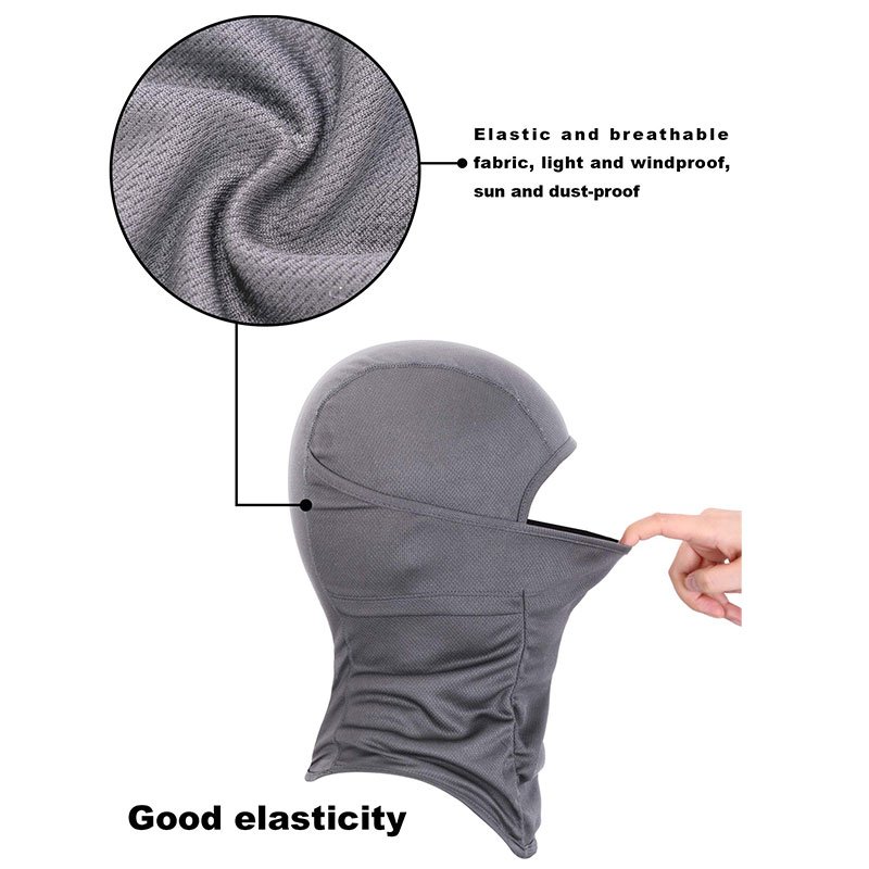 Polyester Dry Fit Full Face Black Outdoor Sports Balaclava