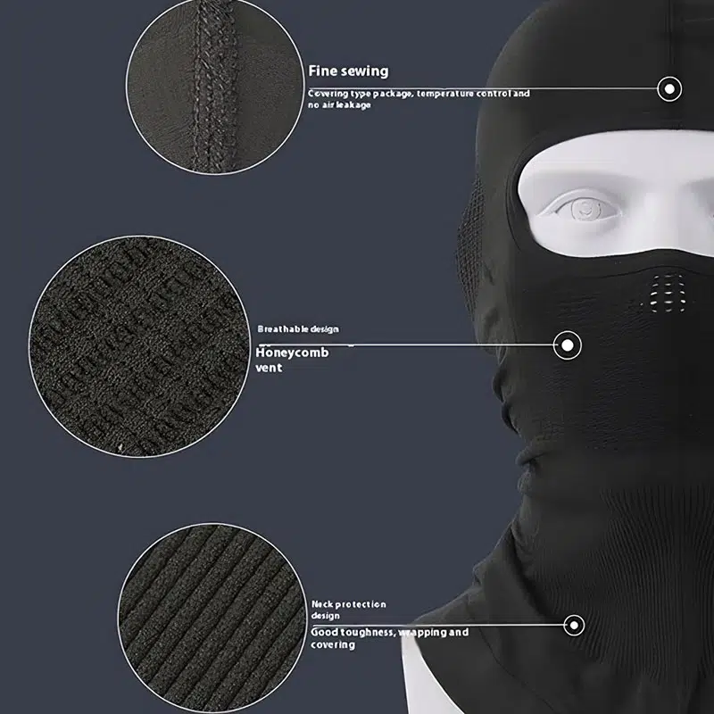 Maschera traspirante personalizzata in poliestere per casco da esterno 4 stagioni