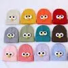 Simpatico cappello invernale in maglia acrilica stile Y2K con uccellino per bambini