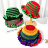 Women's Acrylic Knitted Stripe Crochet Winter Bucket Hat