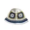 Cappello estivo all'uncinetto in maglia multicolore personalizzato in acrilico