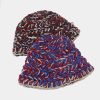 Custom Fashion Women's Colorful Polyester Knitted Foldable Floppy Crochet Bucket Hat