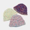 Custom Fashion Women's Colorful Polyester Knitted Foldable Floppy Crochet Bucket Hat