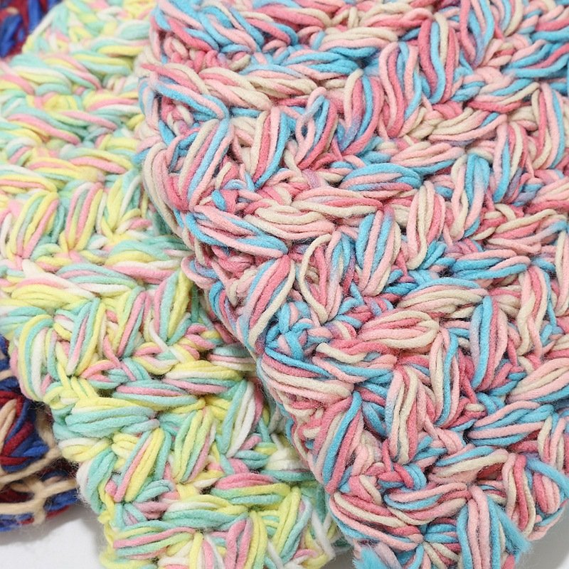 Custom Fashion Women's Colorful Polyester Knitted Foldable Floppy Crochet Bucket Hat