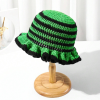 Women's Acrylic Knitted Stripe Crochet Winter Bucket Hat