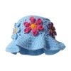 Custom Acrylic 3D Embroidery Casual Knit Bucket Hat for Women