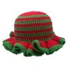 Women's Acrylic Knitted Stripe Crochet Winter Bucket Hat
